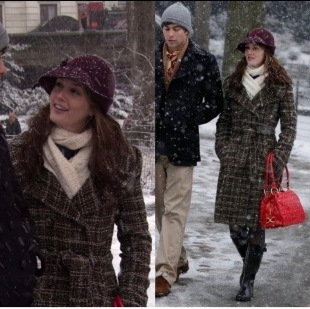 NWOT BCBGMAXAZRIA Forest Plaid Tweed Coat ASO Gossip Girl Blair - Size Medium